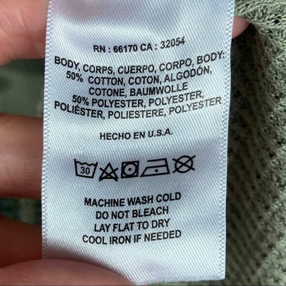 Anthropologie Camo Waffle Knit Thermal Green Sweater Top Size XS Boho Camouflage - Picture 8 of 12